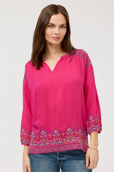 Johnny Was Pink Peacock Margot Blouse - Prisma
