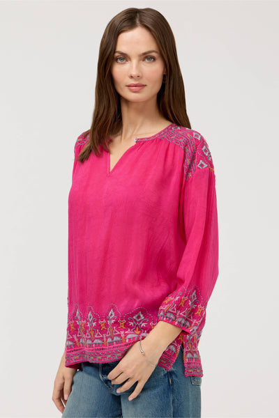 Johnny Was Pink Peacock Margot Blouse - Prisma