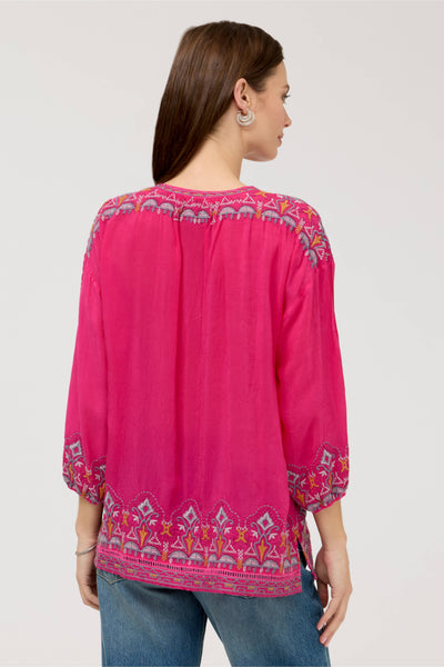 Johnny Was Pink Peacock Margot Blouse - Prisma