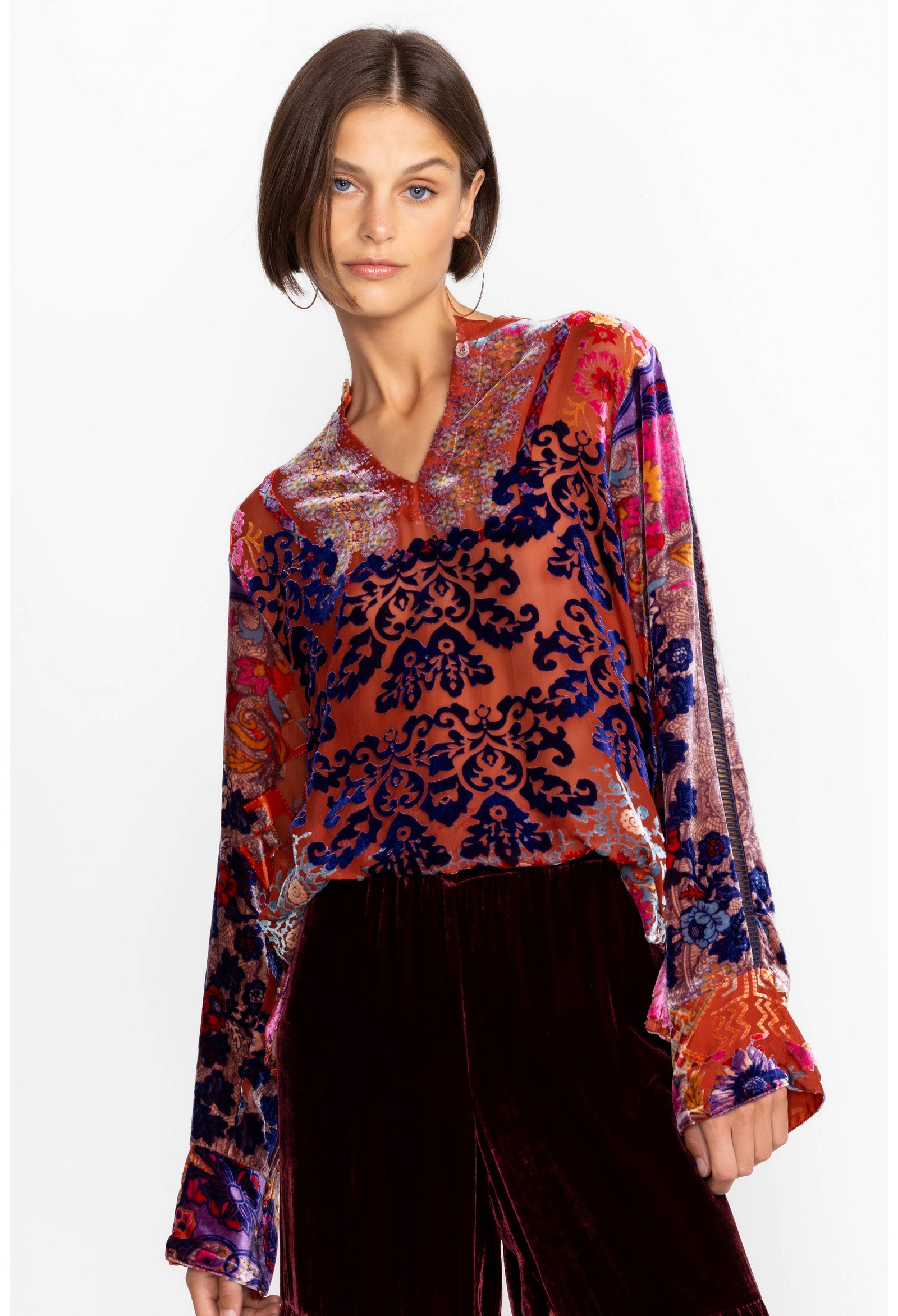 Johnny Was Syriah Burnout Enta Blouse - Multi