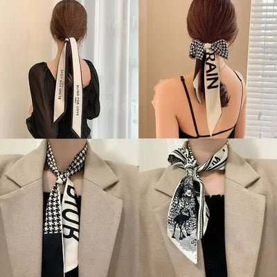 Pink Floral Skinny Scarf – Hair Tie & Bag Ribbon_CWASC0708