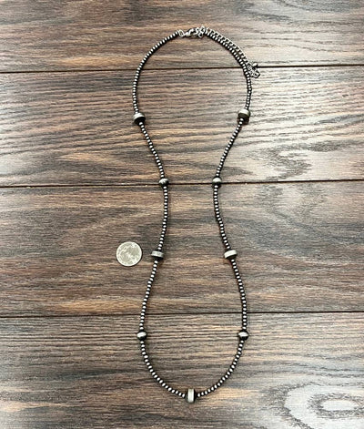 Josie Fashion Navajo Pearl & Rondelle Bead Necklace - 34"