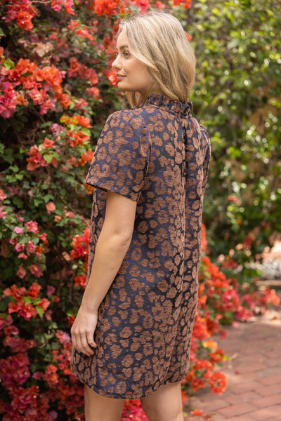 Maven Leopard Ruffle V Neck Dress