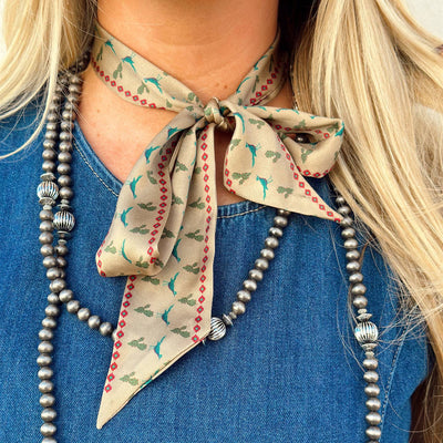 Western 100% Silk Twilly Ribbon Scarves