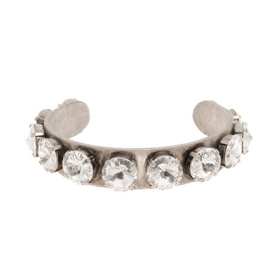 Keira Cuff in Antique Silver / Clear