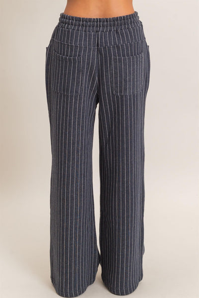 Chester Pinstripe Elastic Waist Sweatpants