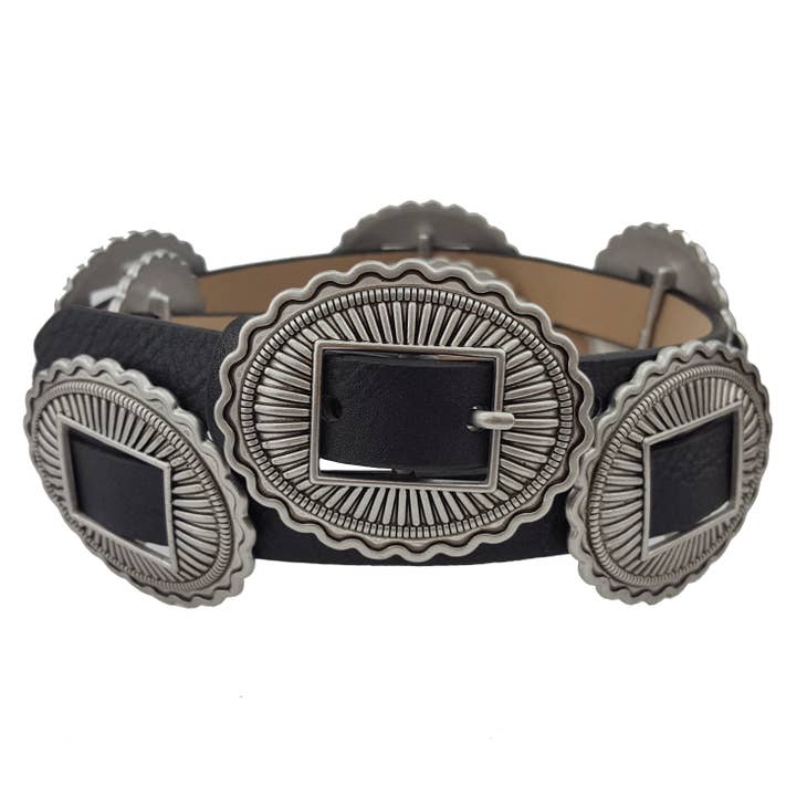 Western Oval Concho Belt