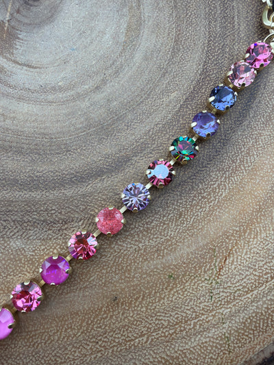 TOVA Oakland Necklace & Izzy Bracelet PINKS