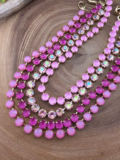 TOVA Oakland Necklace & Izzy Bracelet PINKS
