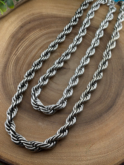 Gold or Silver Rope Necklace