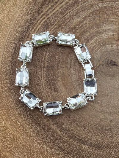 Peris Fashion Assorted Gold Square Cut Rhinestone Bracelets
