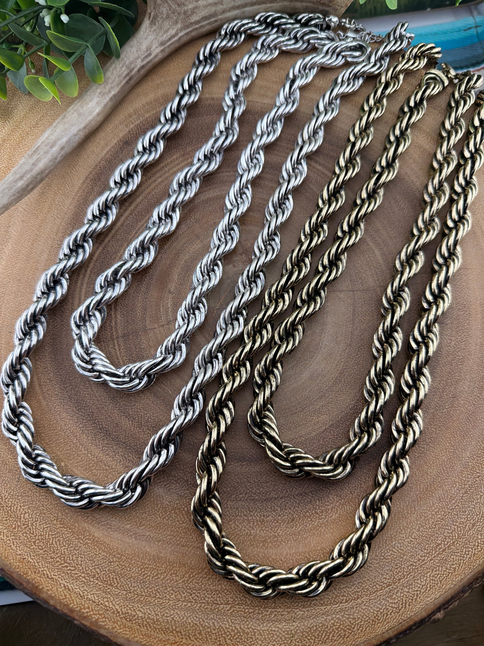 Gold or Silver Rope Necklace