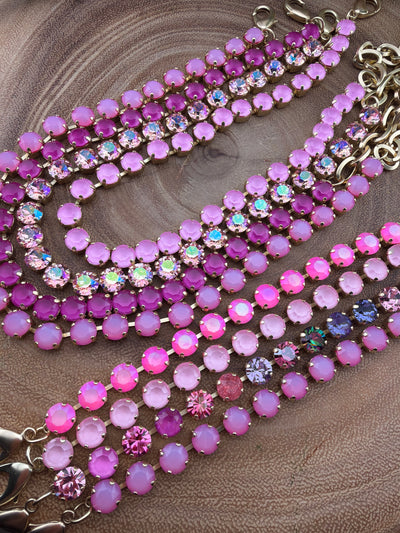 TOVA Oakland Necklace & Izzy Bracelet PINKS
