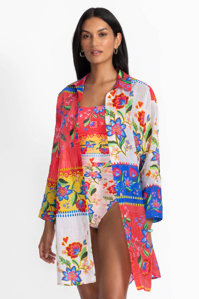 Johnny Was Button Down Shirt Dress - Roumba