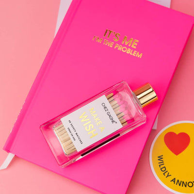 Make A Wish Matches - Glass Bottle Matchsticks - Bright Pink