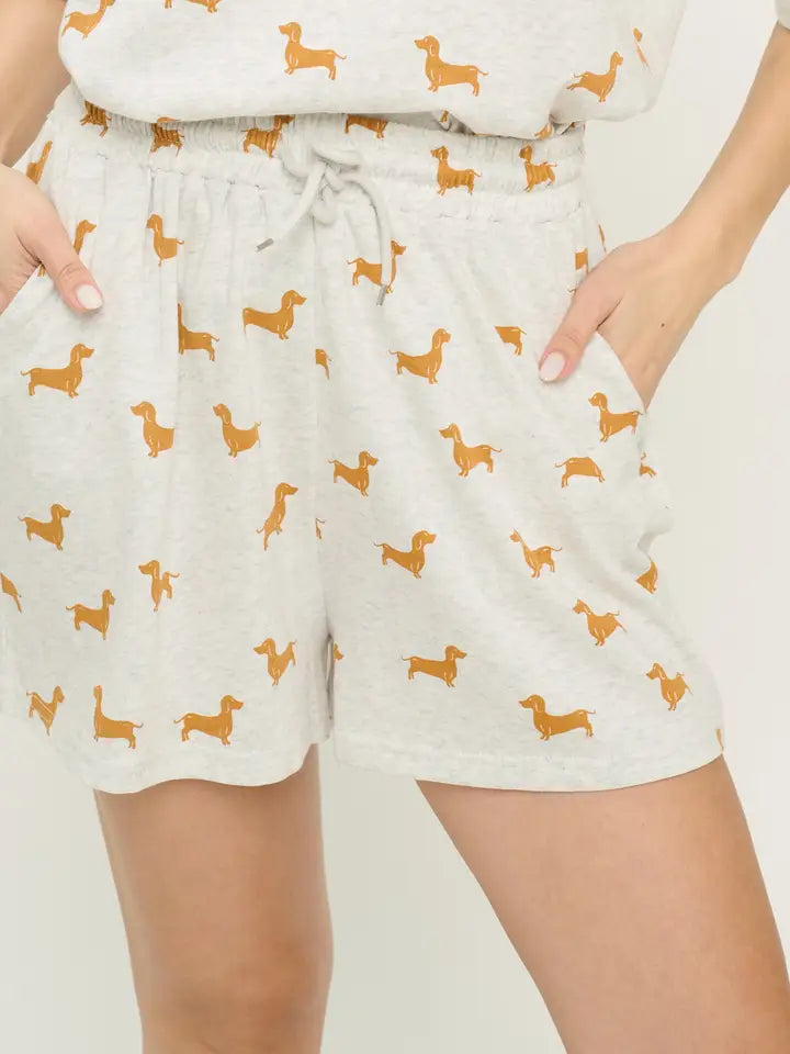 Yellow Weiner Dog Relaxed Fit Shorts