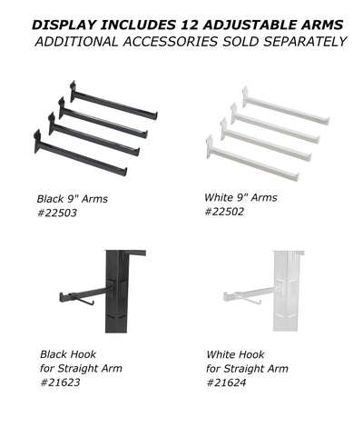 Arms & Hooks for 4-Sided Tabletop Displays (21622, 22501): Arms for Stand (Pack of 4) / Black