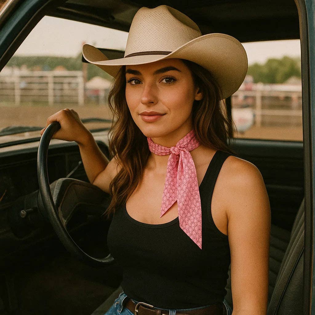 Pink Western Skinny Mini Wild Rag Scarf / Cowgirl Necktie #TW132