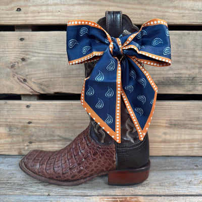 Navy and Rust Western Skinny Mini Wild Rag Scarf / Cowgirl Necktie #TW107