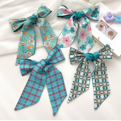 BLUE TIE BAG SOUVENIR RIBBON SCARF_CWASC0716