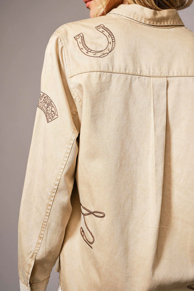 Taylor Western Embroidered Snap Button Shirt