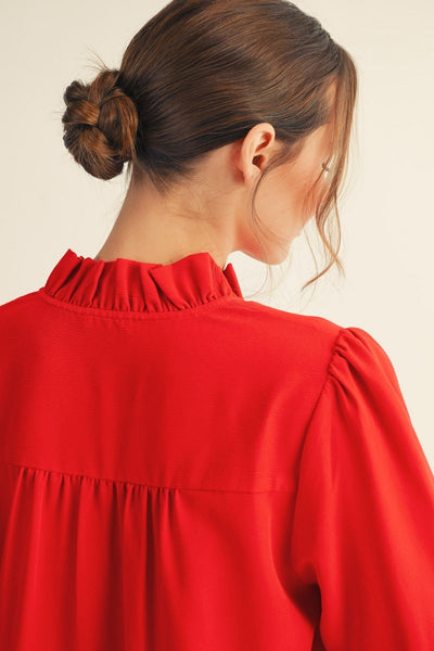back of red top on model