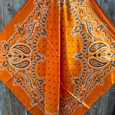 35X35" Orange Paisley Wild Rag