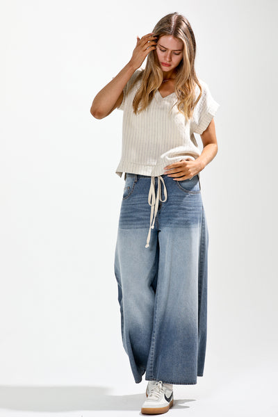 Paris Ombre Dyed Wide Denim Pants