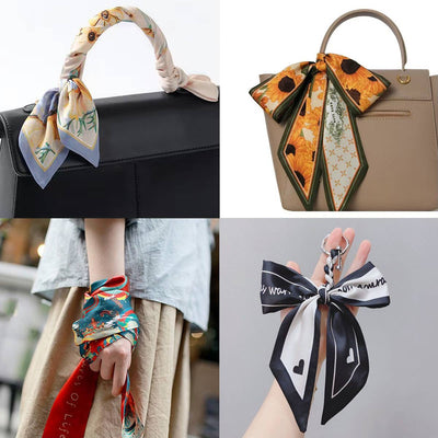 Skinny Floral Letter Scarf for Hair or Gift Wrap