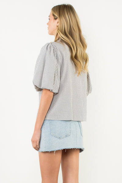 striped blouse with accents