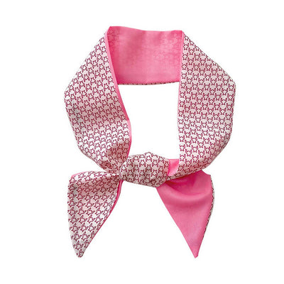 Pink Floral Skinny Scarf – Hair Tie & Bag Ribbon_CWASC0708