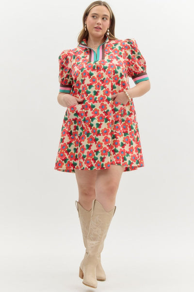 Mindy Floral Mini Dress with Puff Sleeves