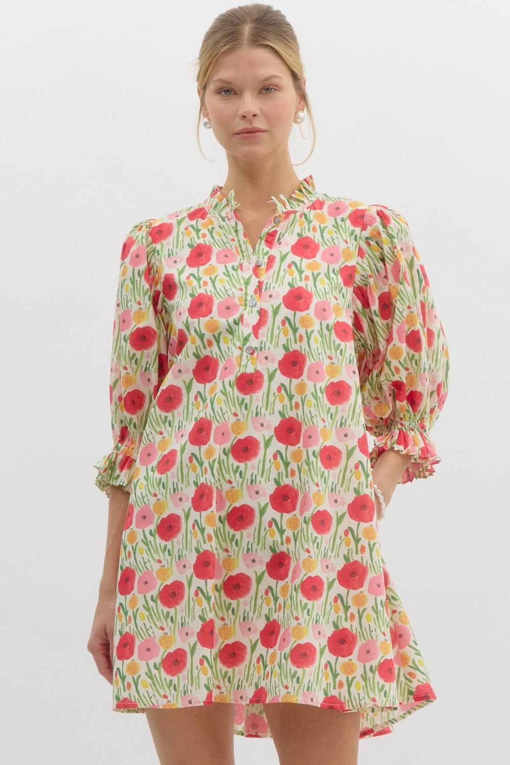Lucy Floral Print Mini Swing Dress