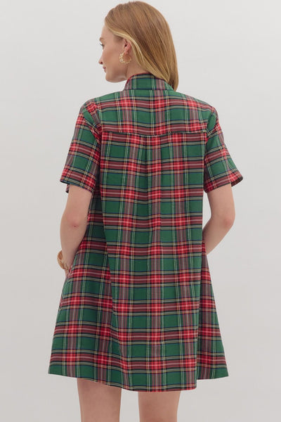 Holiday Plaid Swing Dress