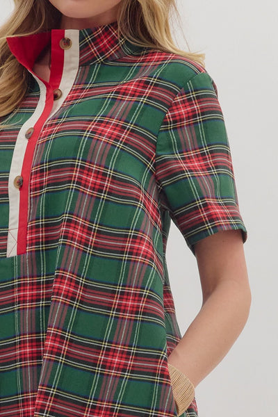 Holiday Plaid Swing Dress
