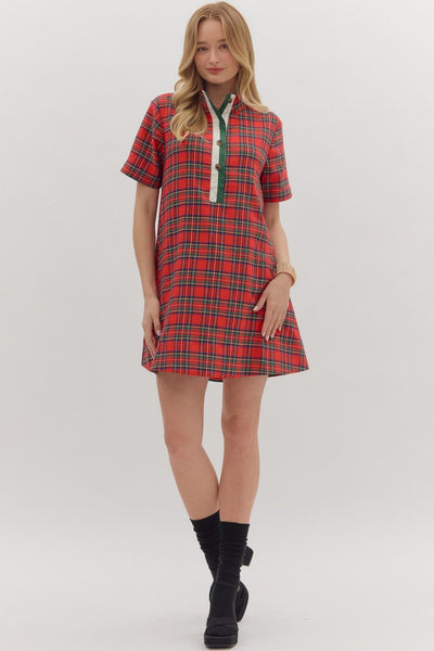 Holiday Plaid Swing Dress