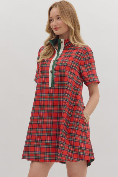 Holiday Plaid Swing Dress