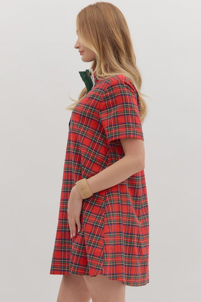 Holiday Plaid Swing Dress