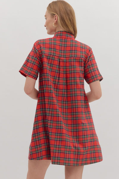 Holiday Plaid Swing Dress