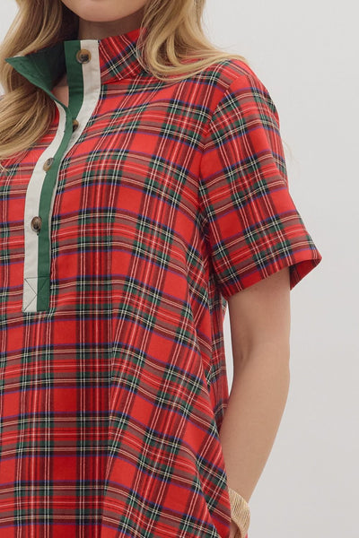 Holiday Plaid Swing Dress