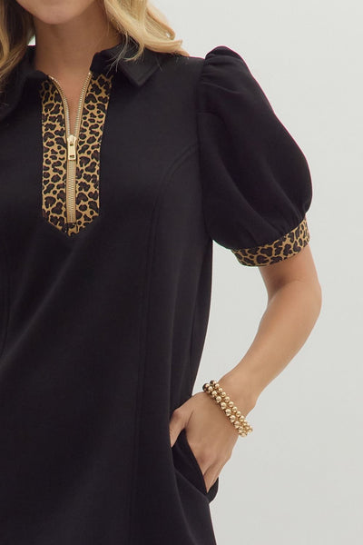 Leopard Accent Dress