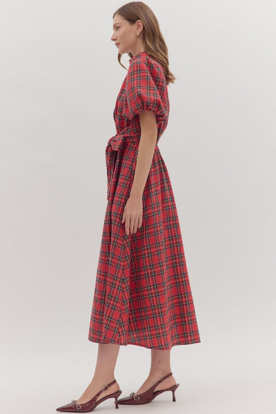 Brady Red Plaid Dress