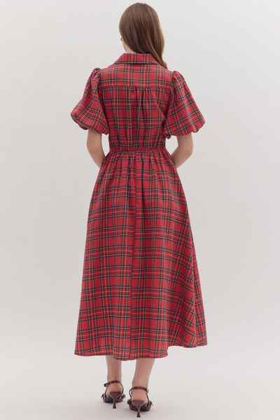 Brady Red Plaid Dress