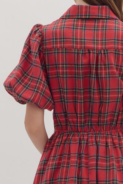 Brady Red Plaid Dress
