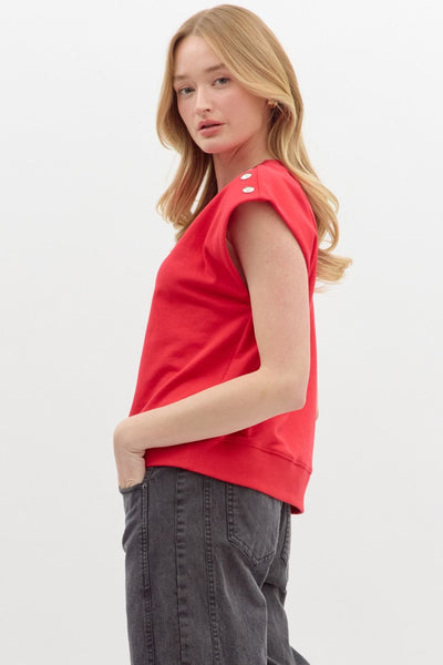 Matty Solid Terry Pullover Top