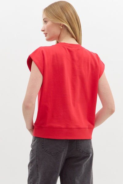 Matty Solid Terry Pullover Top