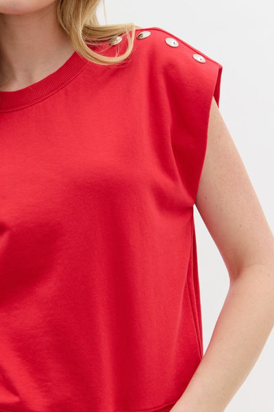 Matty Solid Terry Pullover Top