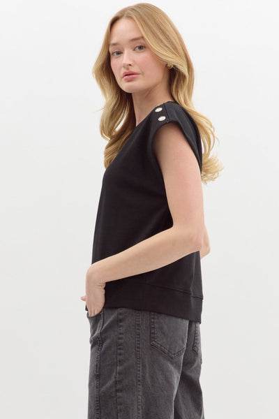 Matty Solid Terry Pullover Top