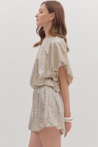 Sequin Dolman Blouse