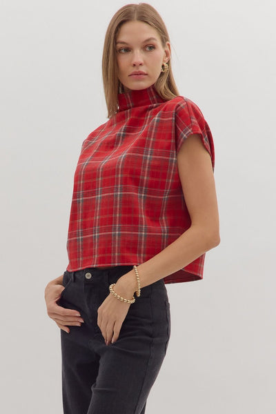 Red Plaid Blouse